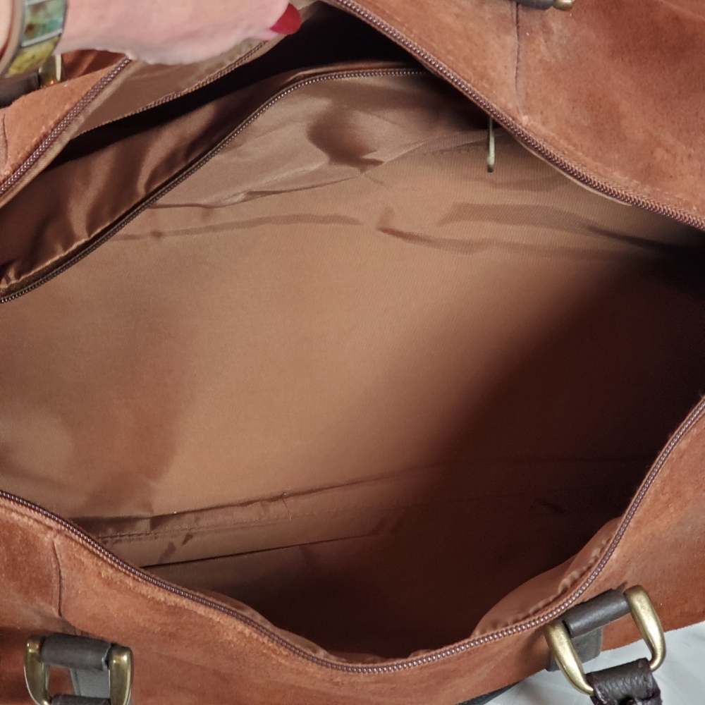 Marlboro Large Suede Leather Duffle Bag - Picture 6 of 7
